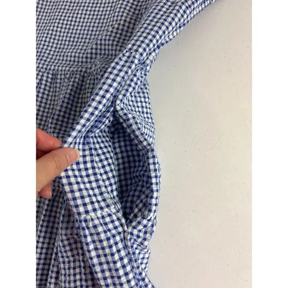 Old Navy Blue Gingham Midi Dress - Picture 3 of 12